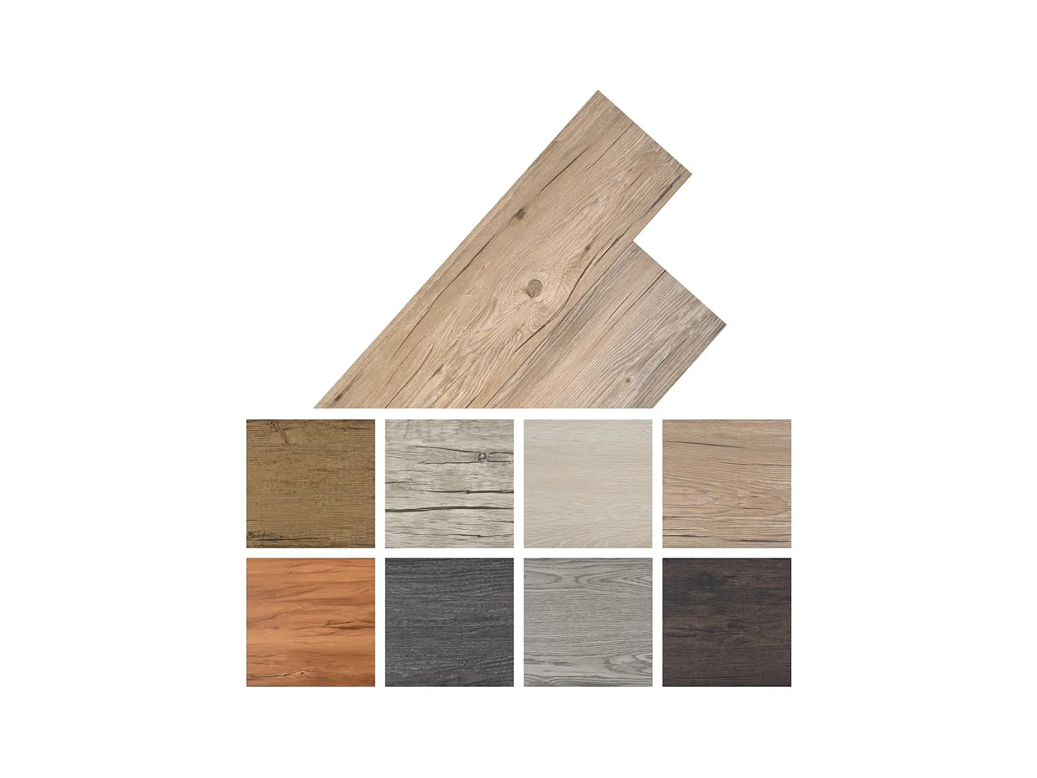 Planche de plancher PVC 5,26 m² 2 mm Marron chêne