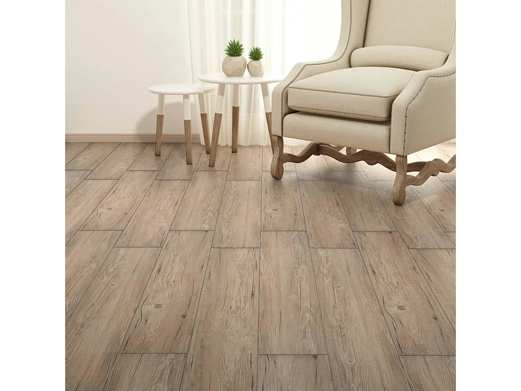 Planche de plancher PVC 5,26 m² 2 mm Marron chêne