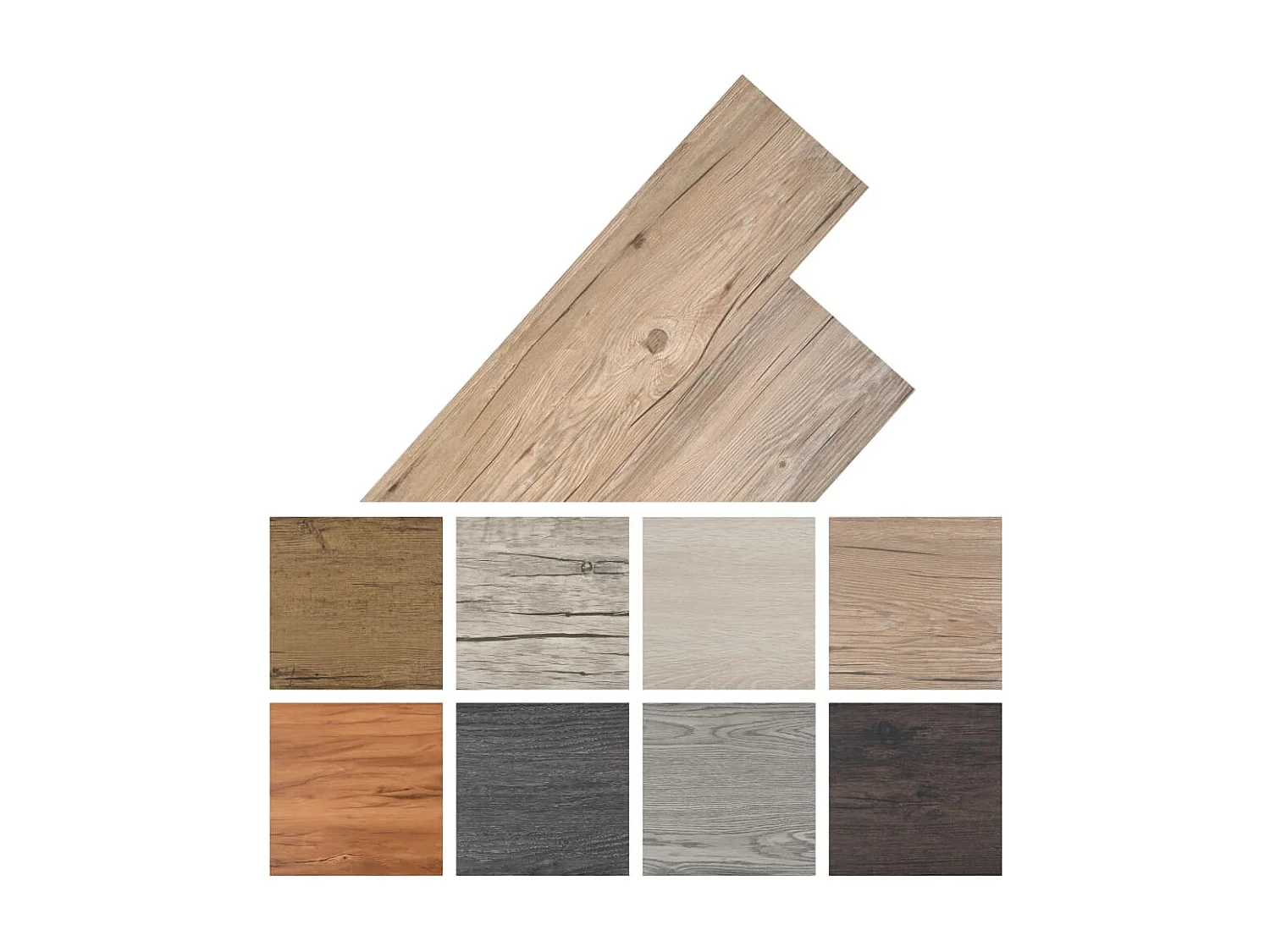 Planche de plancher PVC 5,26 m² 2 mm Marron chêne