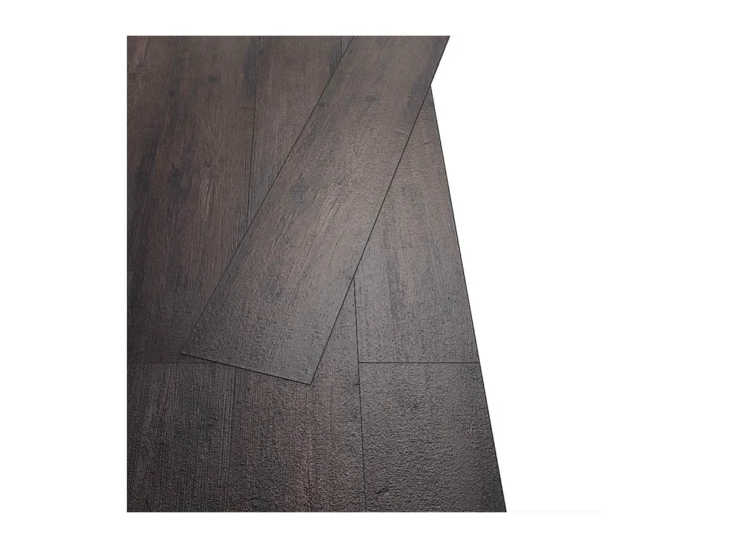 Planche de plancher PVC autoadhésif 5,02 m² 2 mm Marron foncé