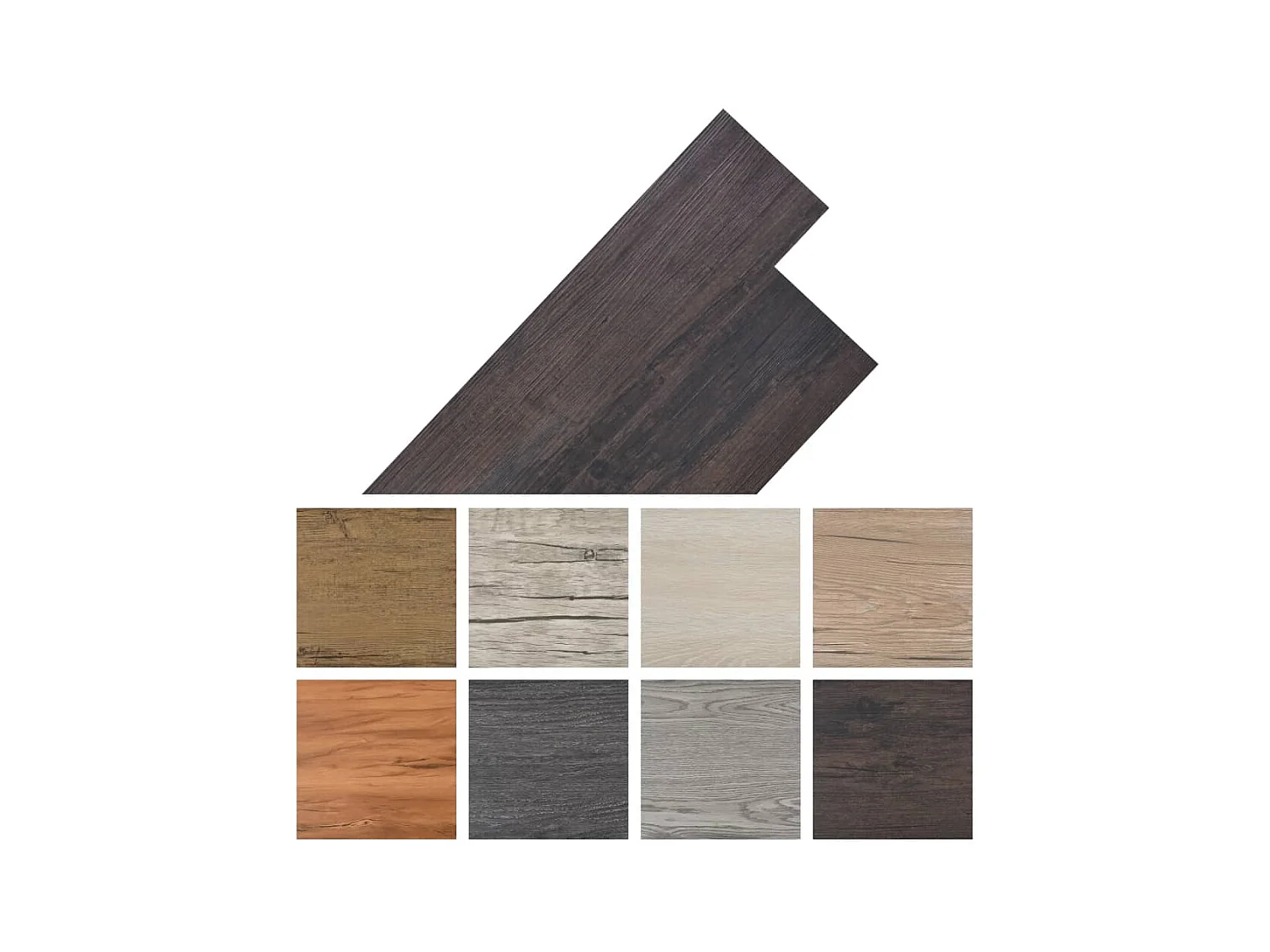 Planche de plancher PVC autoadhésif 5,02 m² 2 mm Marron foncé