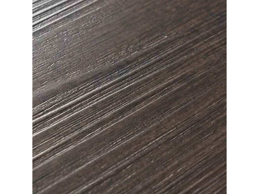 Planche de plancher PVC autoadhésif 5,02 m² 2 mm Marron foncé