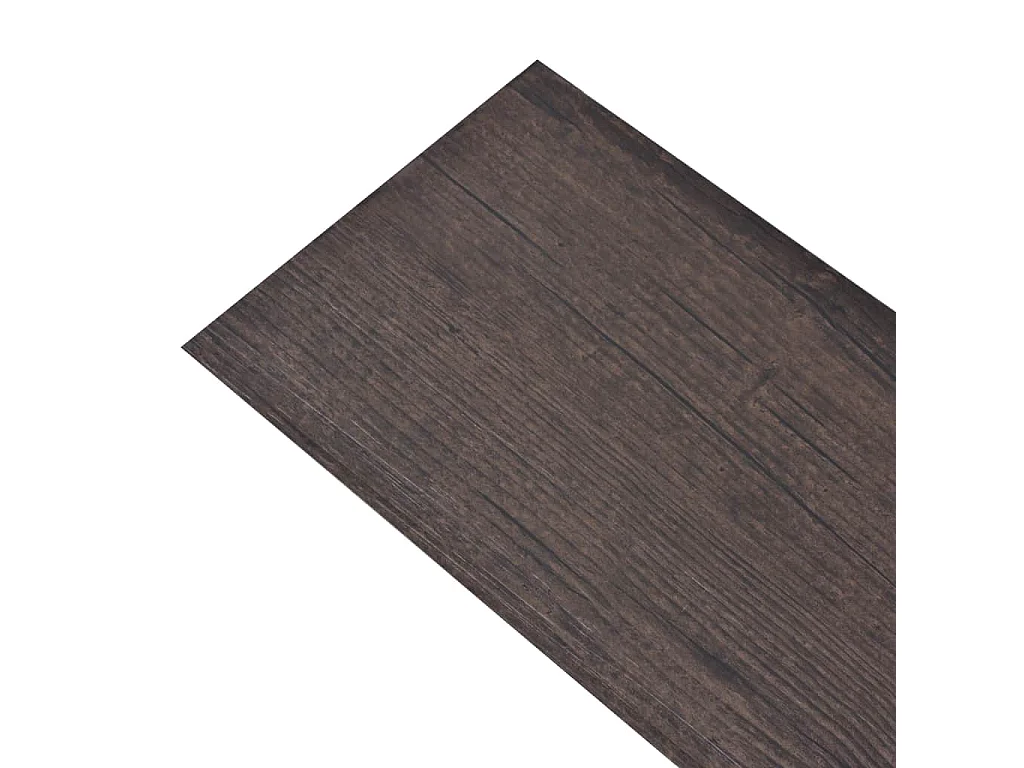 Planche de plancher PVC autoadhésif 5,02 m² 2 mm Marron foncé