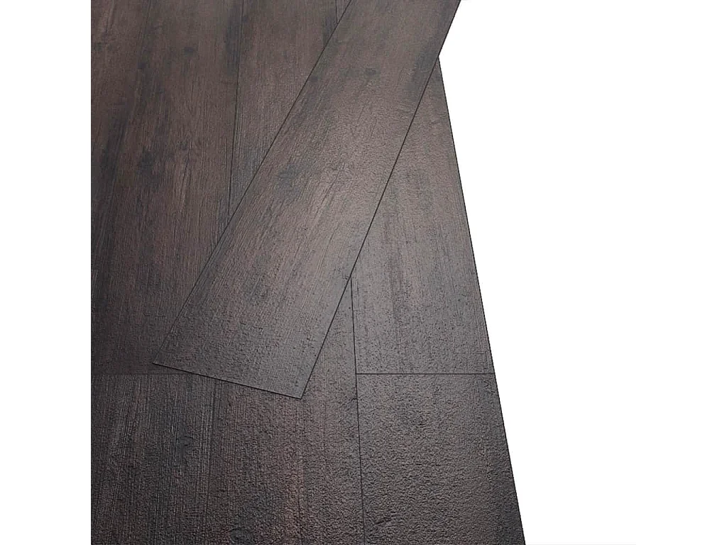 Planche de plancher PVC autoadhésif 5,02 m² 2 mm Marron foncé