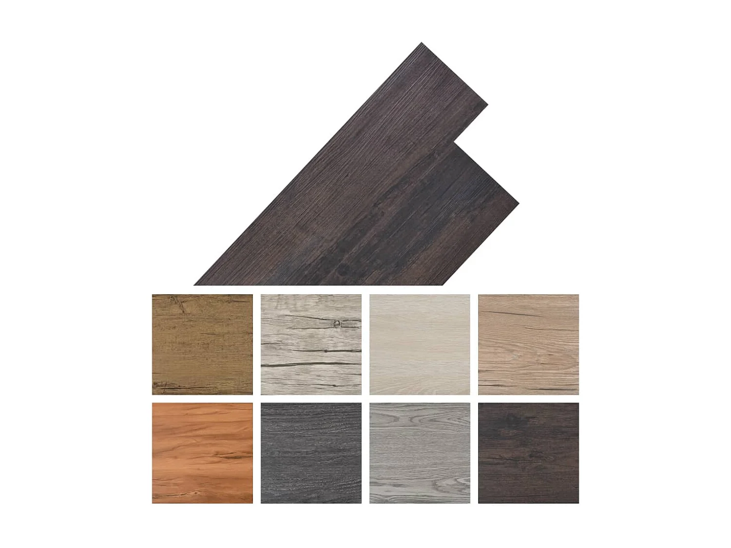 Planche de plancher PVC autoadhésif 5,02 m² 2 mm Marron foncé