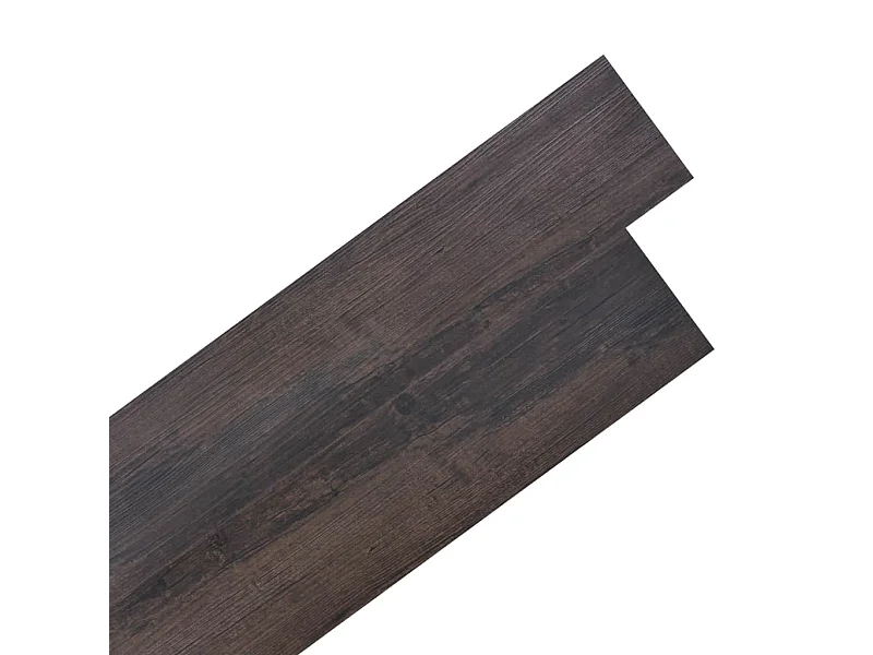 Planche de plancher PVC autoadhésif 5,02 m² 2 mm Marron foncé
