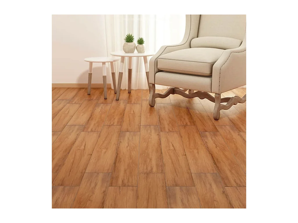 Planche de plancher PVC autoadhésif 5,02 m² 2 mm Orme naturel