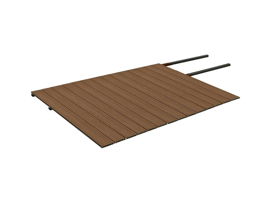 Panneaux de terrasse et accessoires WPC Marron-gris 35 m² 4 m