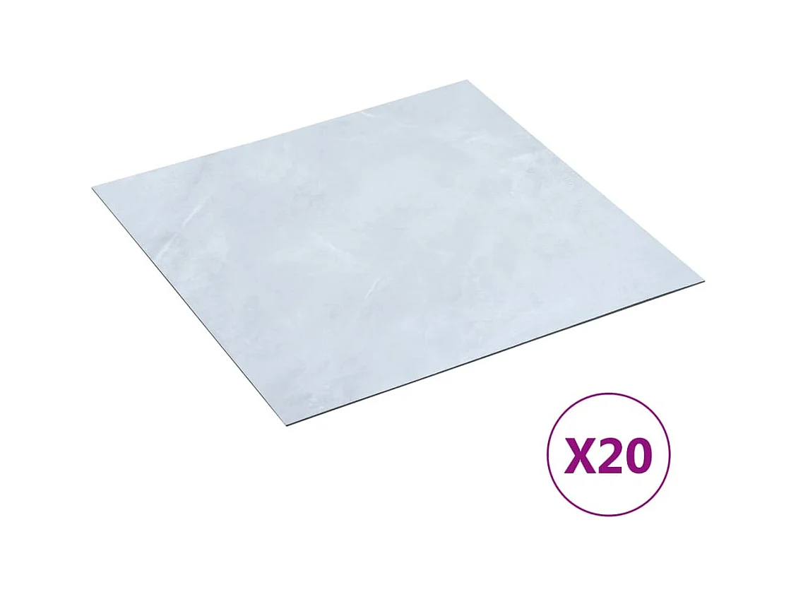 Planches plancher autoadhésives 20 pcs PVC 1,86 m² Marbre blanc 2