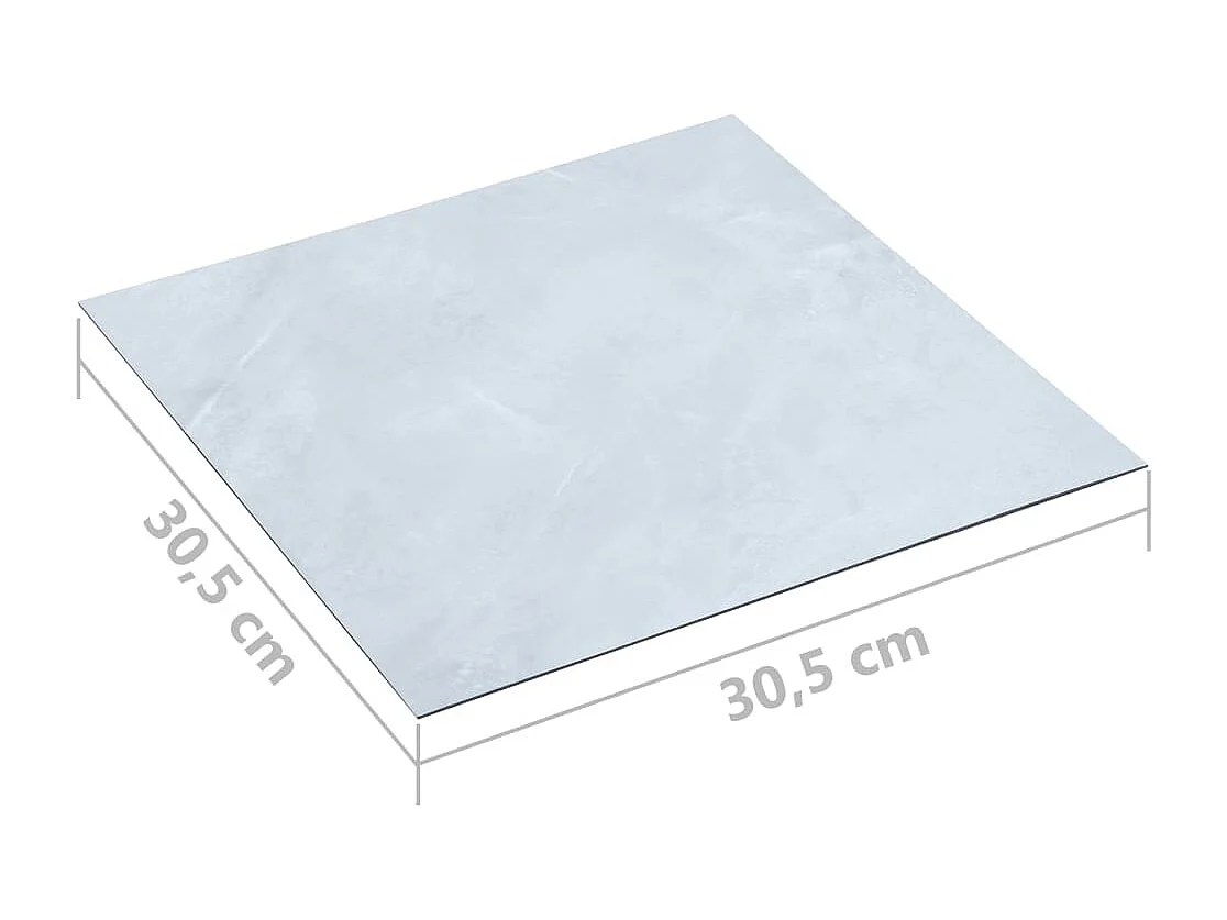 Planches plancher autoadhésives 20 pcs PVC 1,86 m² Marbre blanc 2