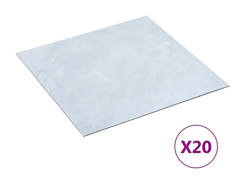 Planches plancher autoadhésives 20 pcs PVC 1,86 m² Marbre blanc 2