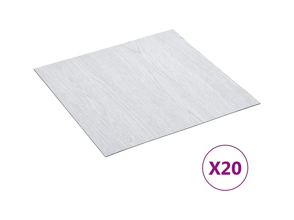 Planches de plancher autoadhésives 20 pcs PVC 1,86 m² Blanc