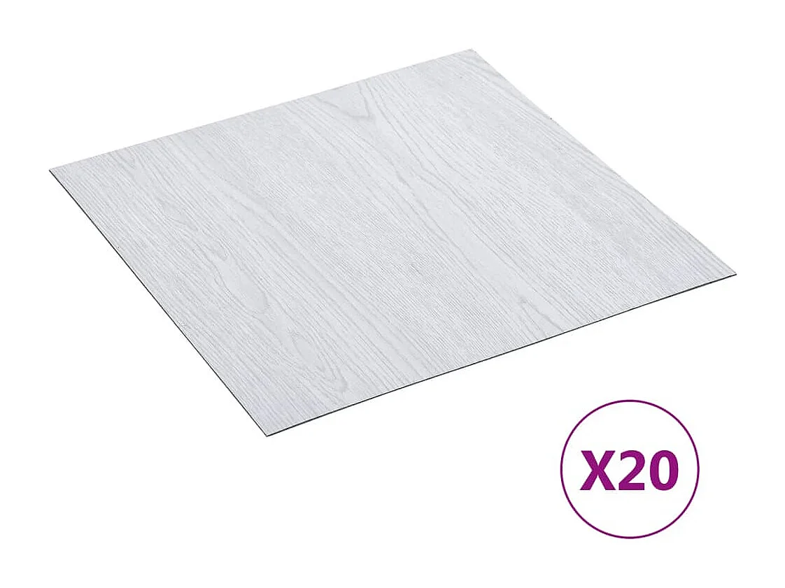 Planches de plancher autoadhésives 20 pcs PVC 1,86 m² Blanc