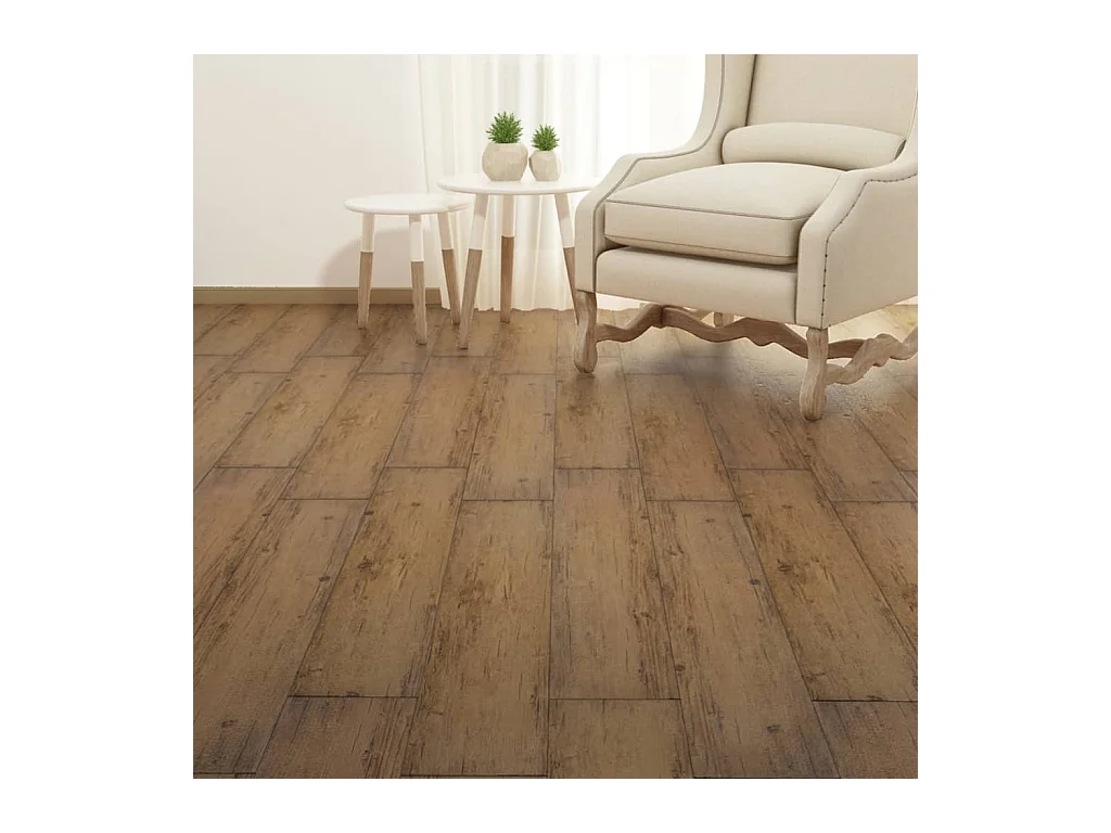 Planche de plancher PVC 5,26 m² 2 mm Marron noyer