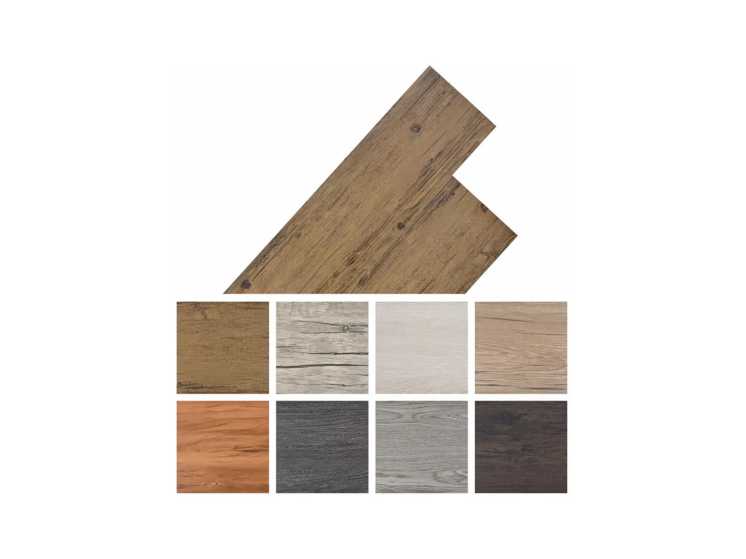 Planche de plancher PVC 5,26 m² 2 mm Marron noyer