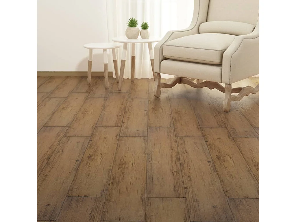 Planche de plancher PVC 5,26 m² 2 mm Marron noyer