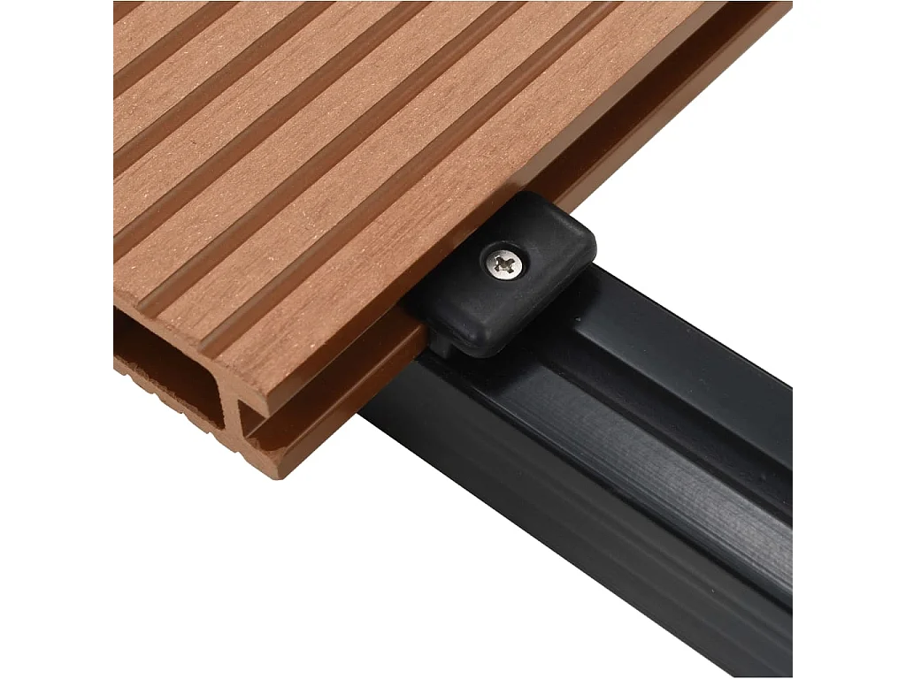 Panneaux de terrasse avec accessoires WPC 16 m² 2,2 m Marron