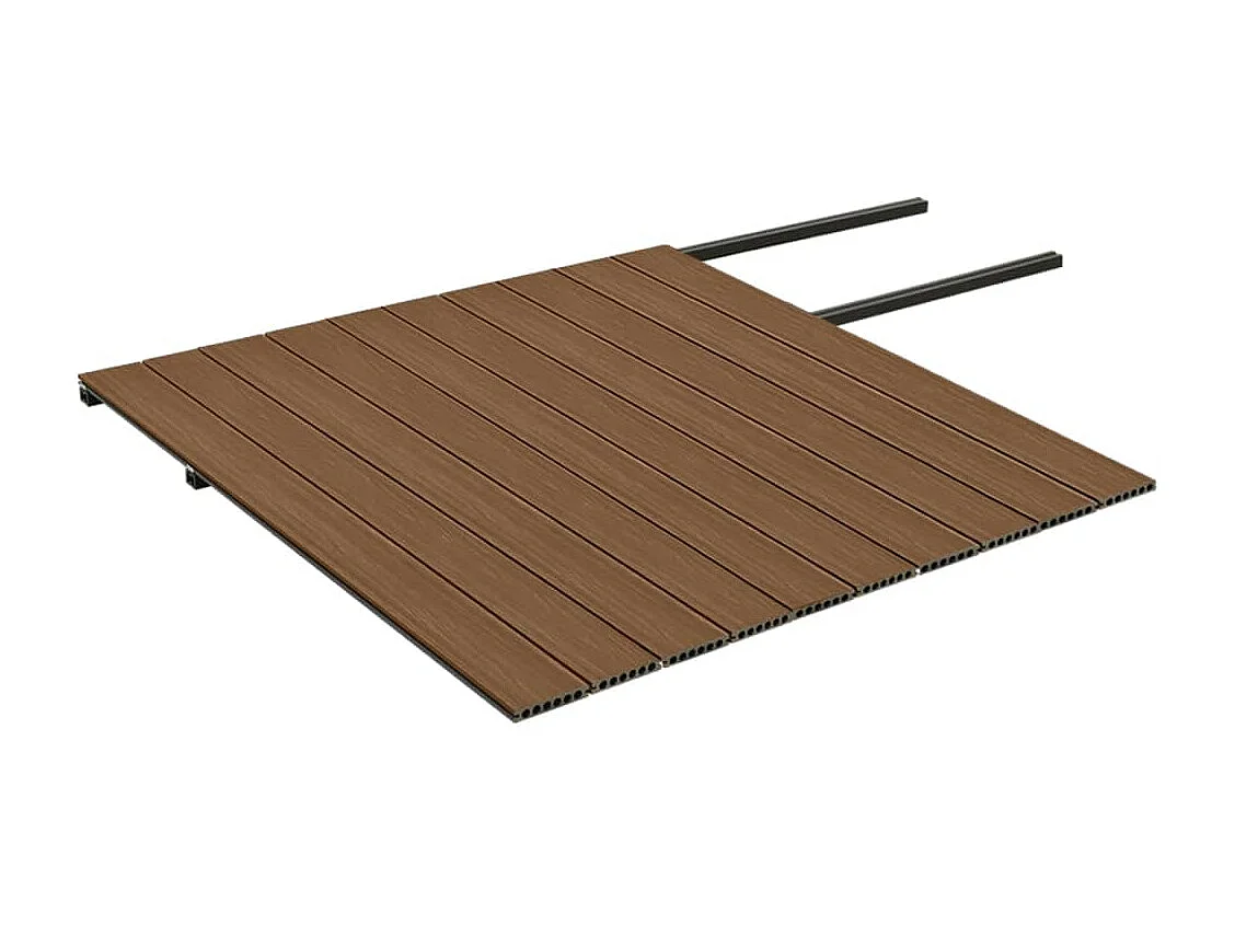 Panneaux de terrasse et accessoires WPC Marron-gris 25 m² 4 m