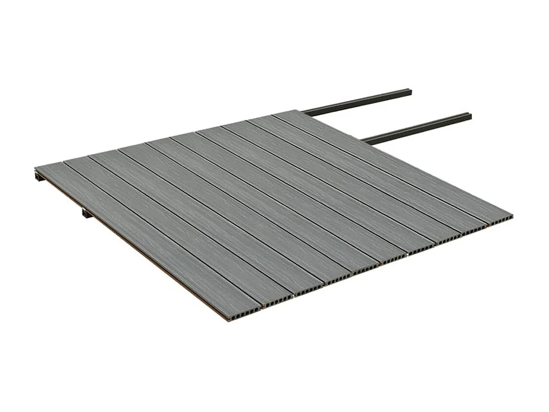 Panneaux de terrasse et accessoires WPC Marron-gris 25 m² 4 m