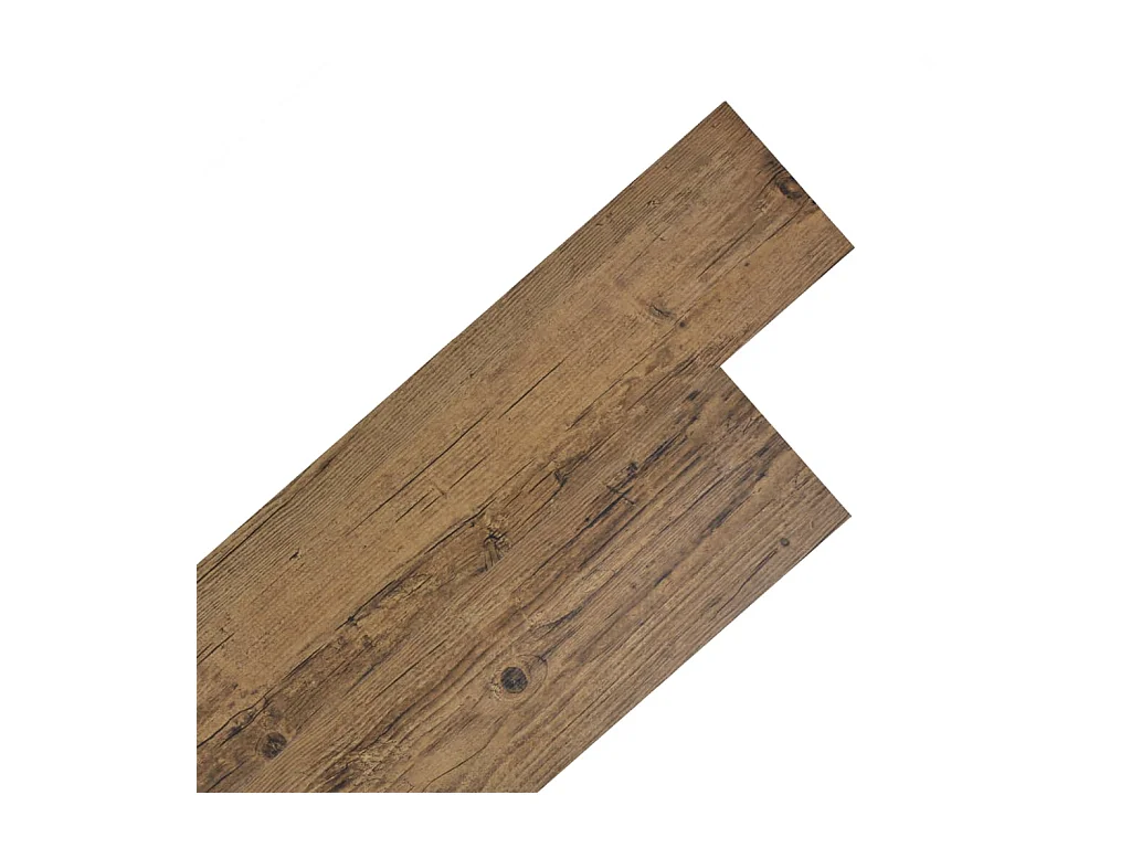 Planche de plancher PVC autoadhésif 5,02 m² 2 mm Marron noyer