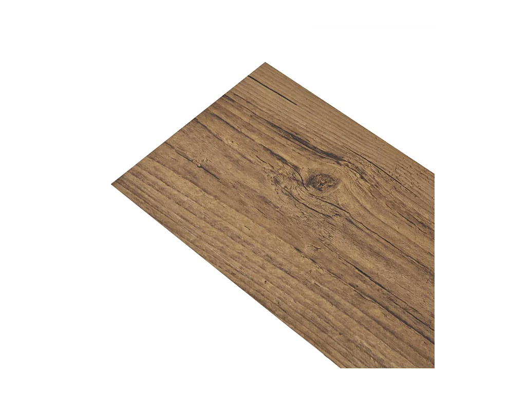 Planche de plancher PVC autoadhésif 5,02 m² 2 mm Marron noyer
