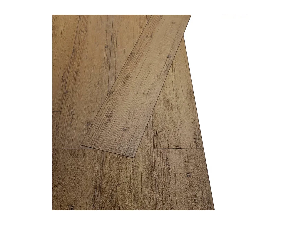 Planche de plancher PVC autoadhésif 5,02 m² 2 mm Marron noyer