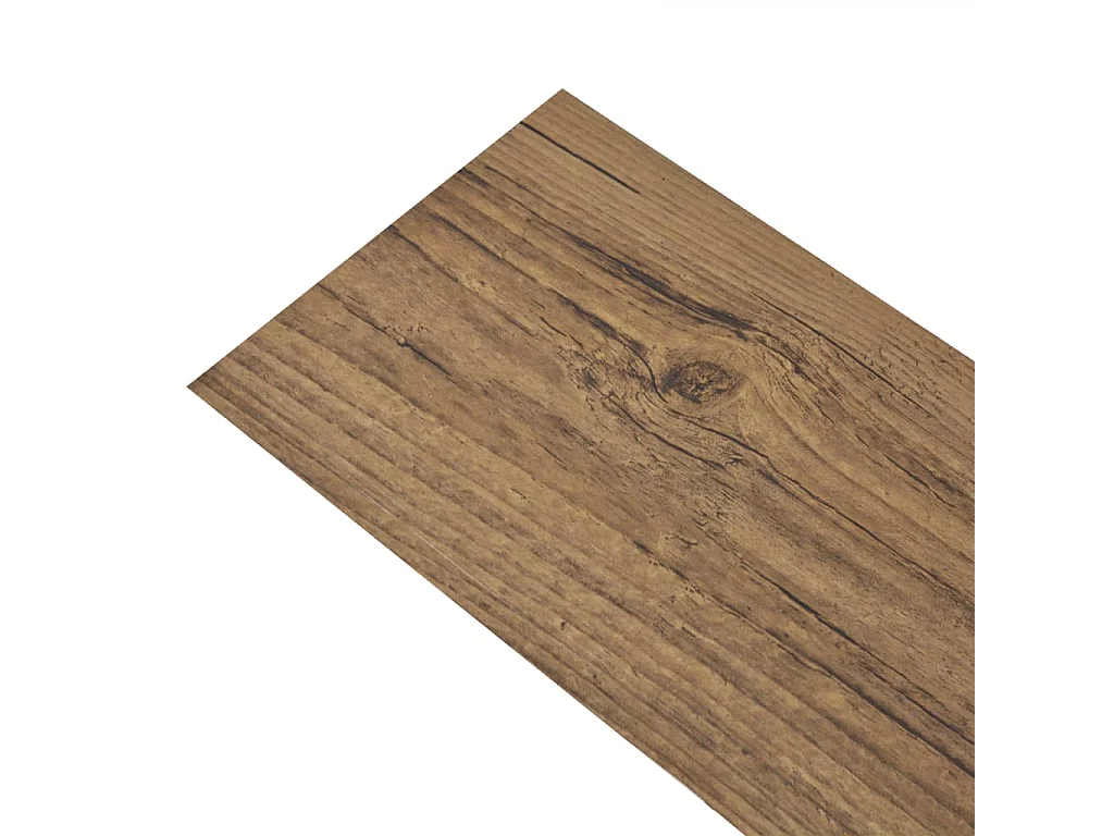 Planche de plancher PVC autoadhésif 5,02 m² 2 mm Marron noyer