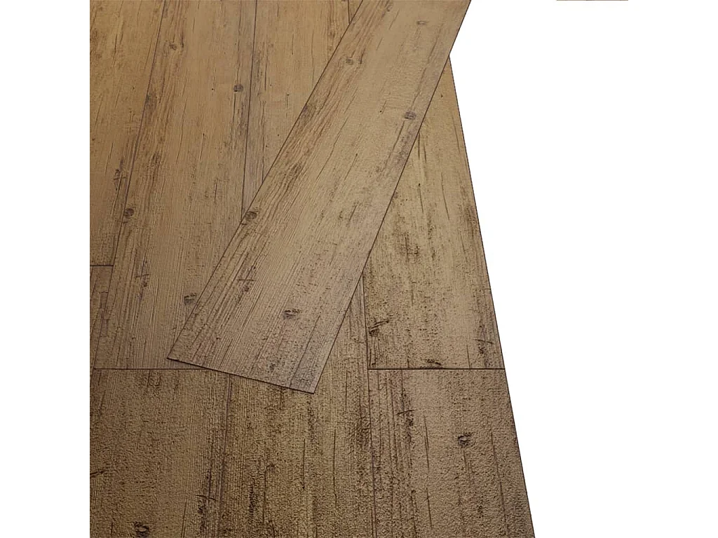 Planche de plancher PVC autoadhésif 5,02 m² 2 mm Marron noyer