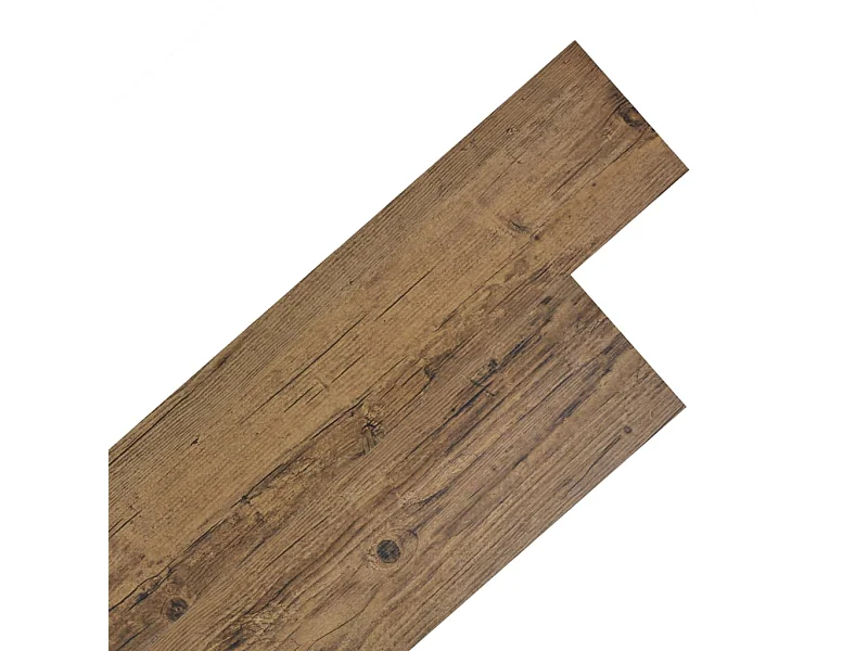 Planche de plancher PVC autoadhésif 5,02 m² 2 mm Marron noyer
