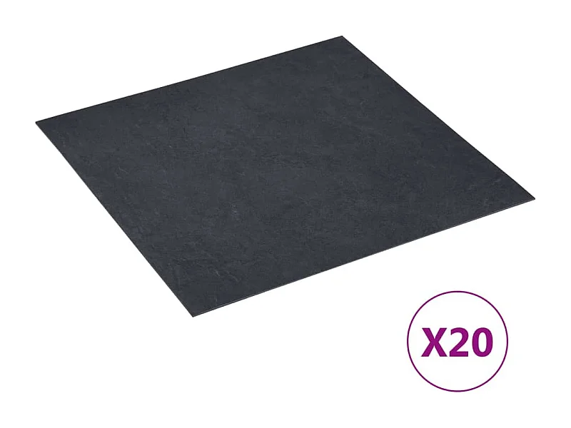 Planches plancher autoadhésives 20 pcs PVC 1,86 m² Marbre noir 2