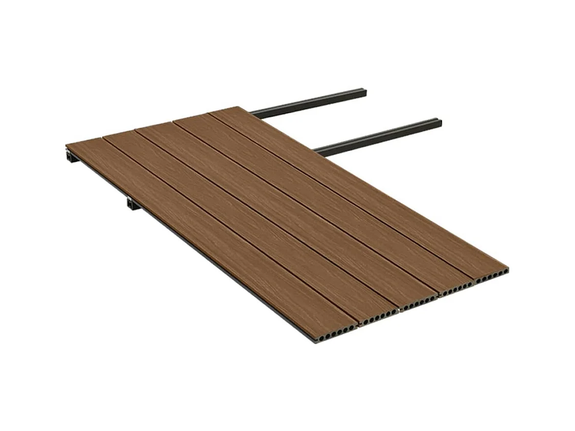Panneaux de terrasse et accessoires WPC Marron-gris 10 m² 2,2 m
