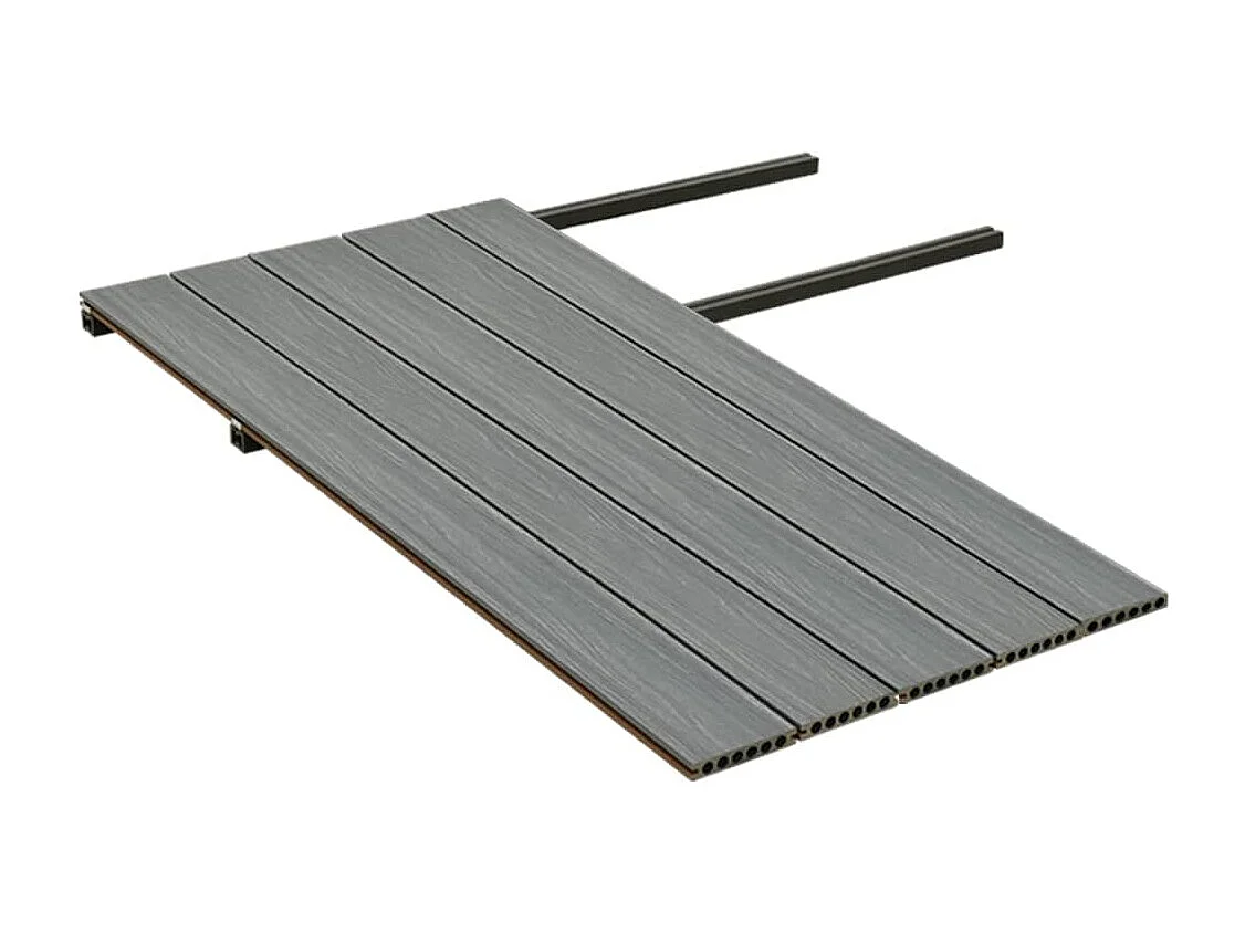 Panneaux de terrasse et accessoires WPC Marron-gris 10 m² 2,2 m