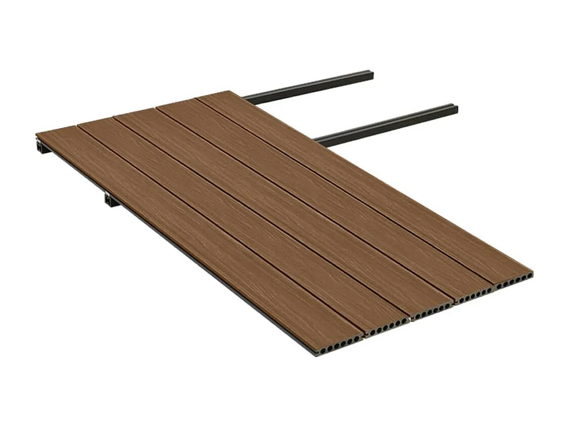 Panneaux de terrasse et accessoires WPC Marron-gris 10 m² 2,2 m