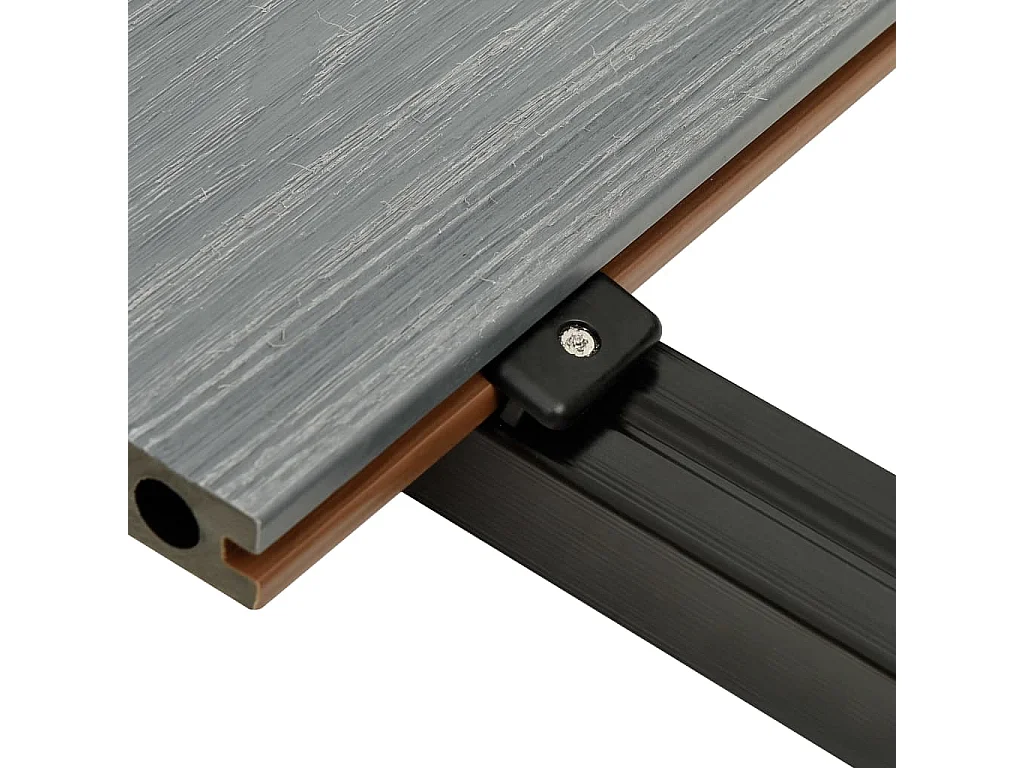 Panneaux de terrasse et accessoires WPC Marron-gris 10 m² 2,2 m