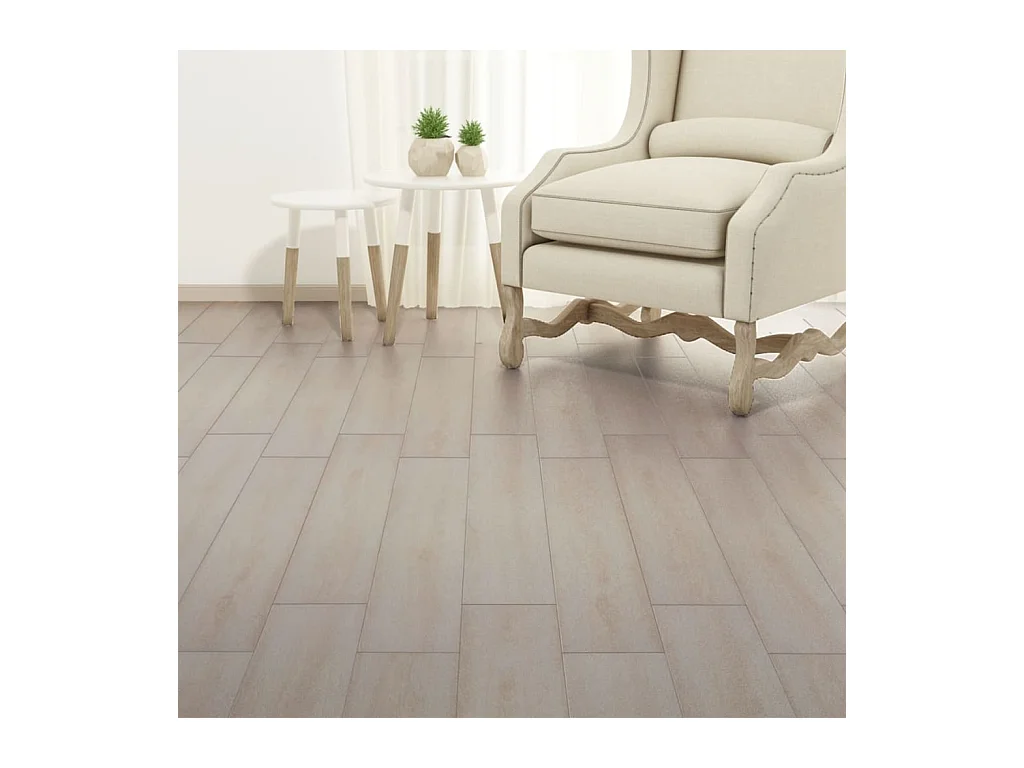 Planche de plancher PVC autoadhésif 5,02 m² 2 mm Blanc chêne