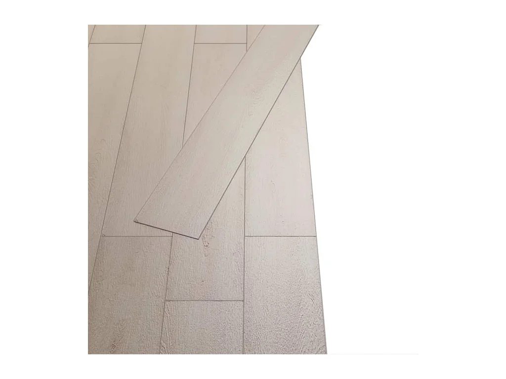 Planche de plancher PVC autoadhésif 5,02 m² 2 mm Blanc chêne