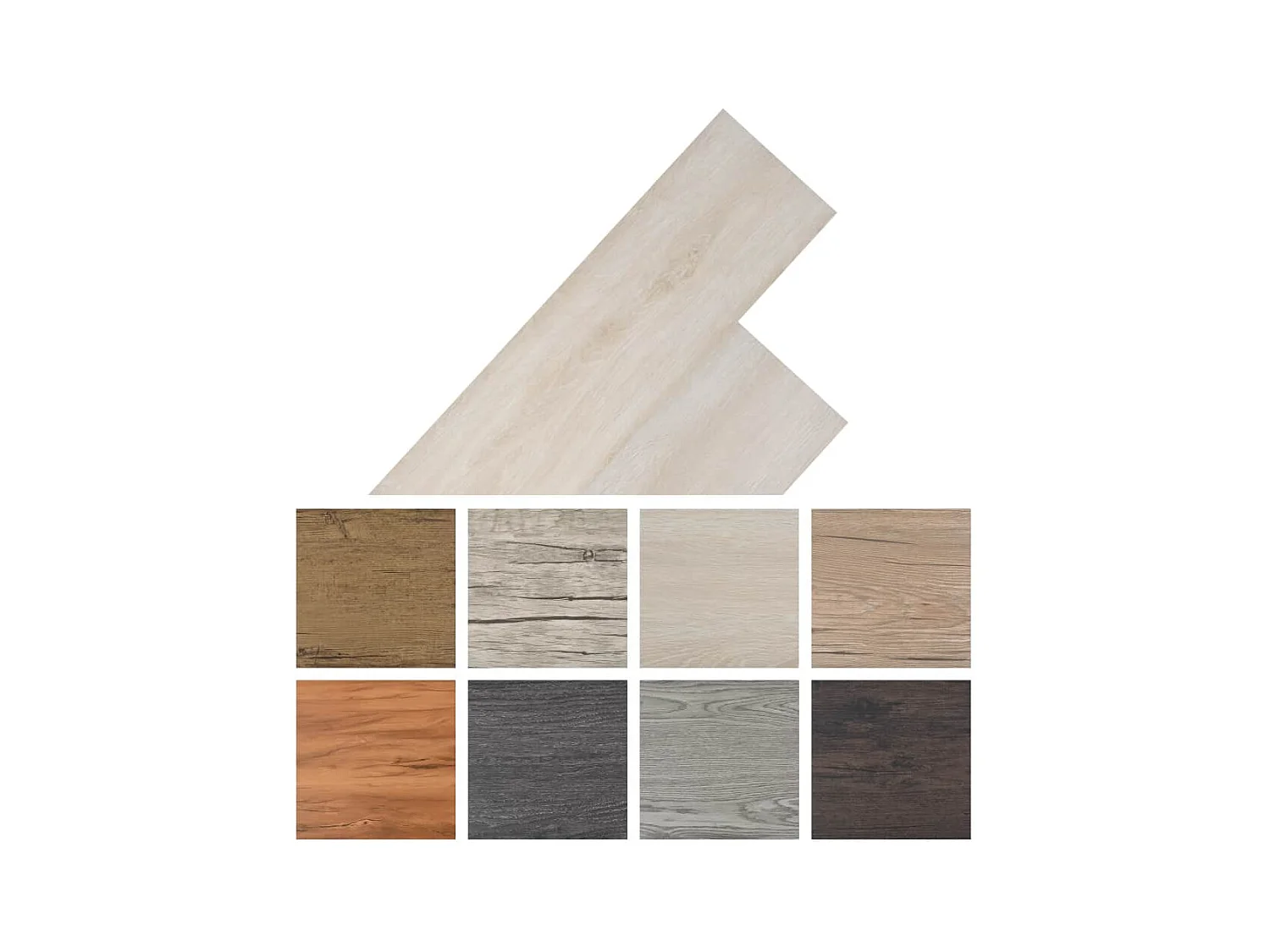 Planche de plancher PVC autoadhésif 5,02 m² 2 mm Blanc chêne