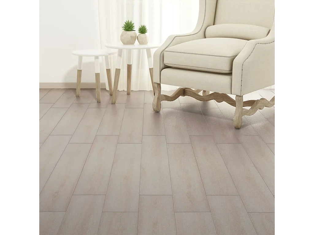 Planche de plancher PVC autoadhésif 5,02 m² 2 mm Blanc chêne