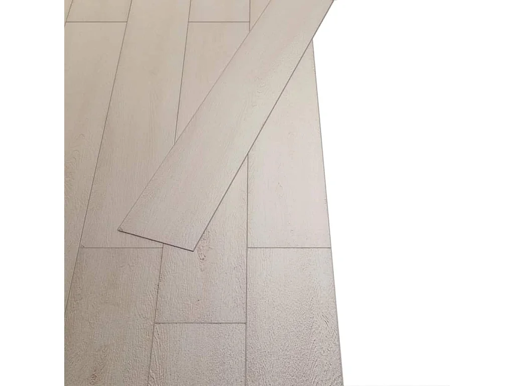 Planche de plancher PVC autoadhésif 5,02 m² 2 mm Blanc chêne