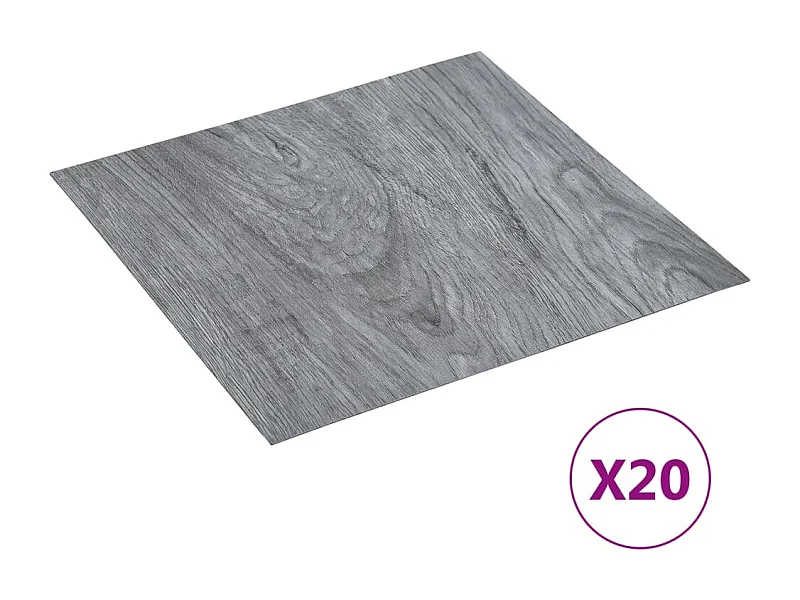 Planches de plancher autoadhésives 20 pcs PVC 1,86m² Gris clair 6