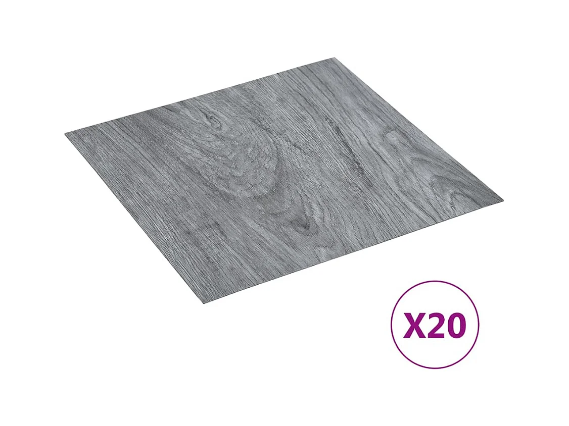 Planches de plancher autoadhésives 20 pcs PVC 1,86m² Gris clair 6