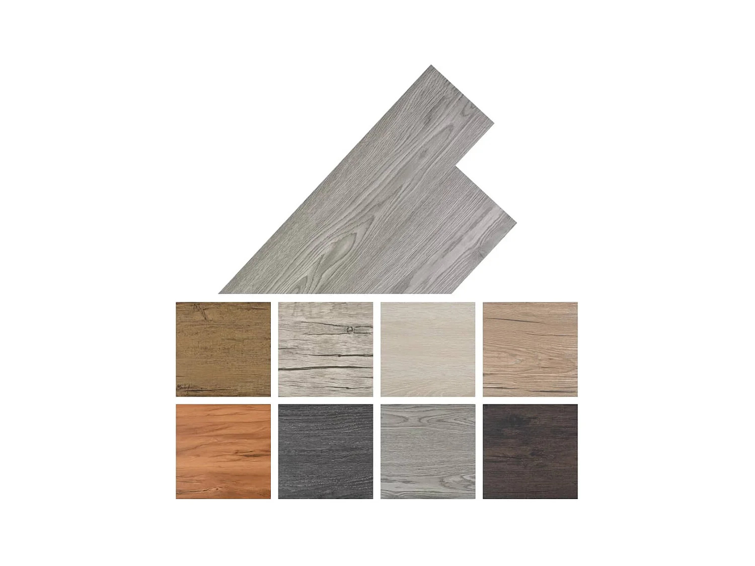 Planche de plancher PVC autoadhésif 5,02 m² 2 mm Gris foncé