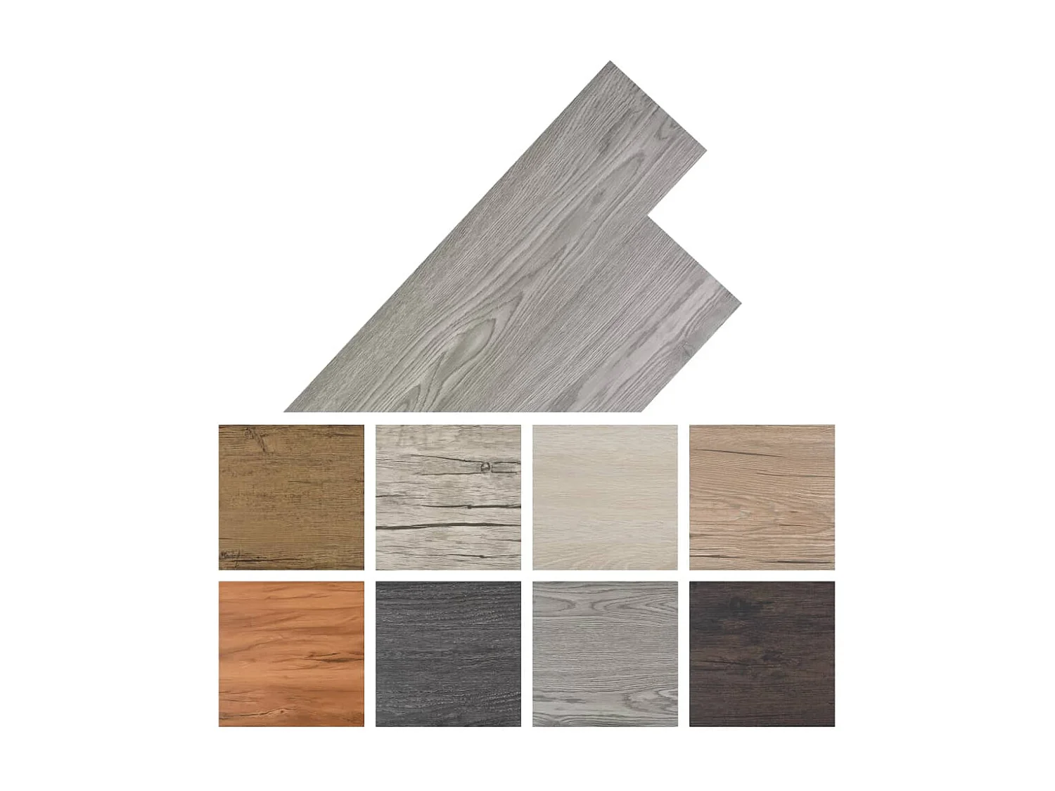 Planche de plancher PVC autoadhésif 5,02 m² 2 mm Gris foncé