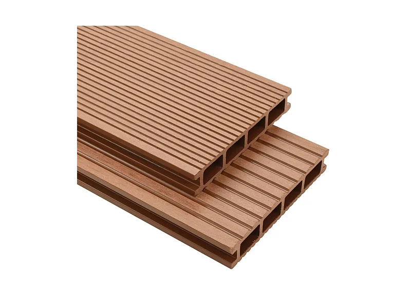 Panneaux de terrasse WPC avec accessoires 30 m² 4 m Marron