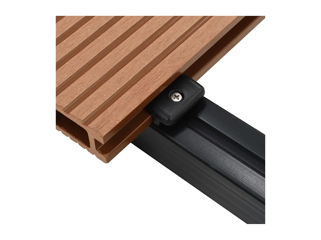 Panneaux de terrasse WPC avec accessoires 30 m² 4 m Marron