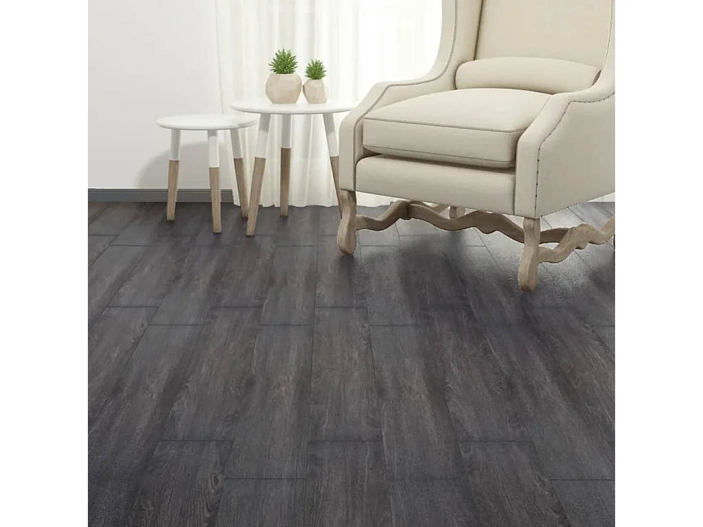 Planche de plancher PVC autoadhésif 5,02 m² 2 mm Noir et blanc