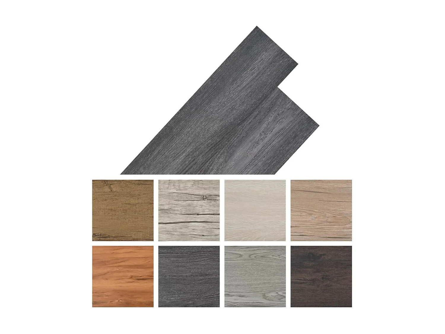 Planche de plancher PVC autoadhésif 5,02 m² 2 mm Noir et blanc