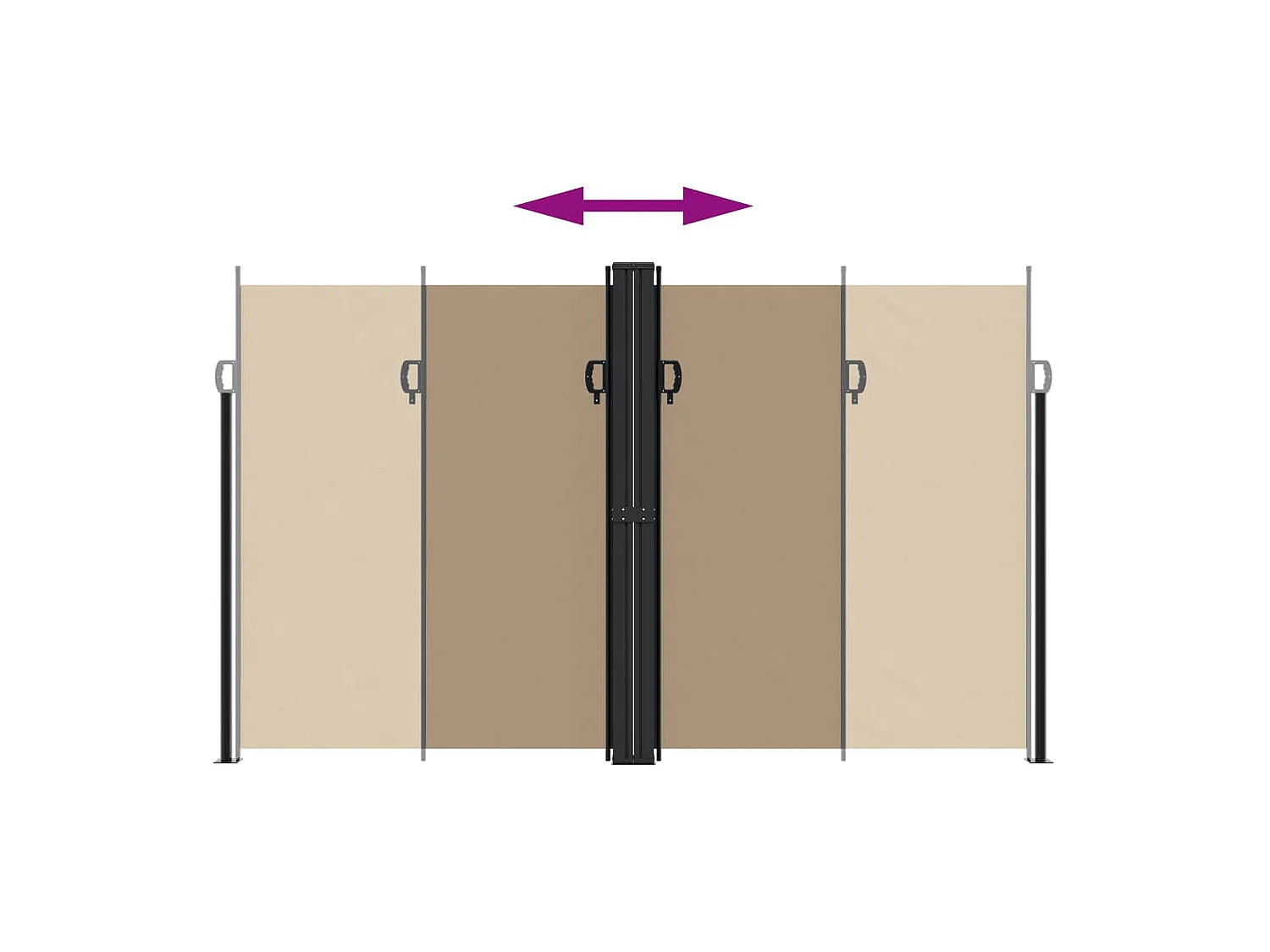 Toldo lateral retráctil gris taupe 200x1200 cm