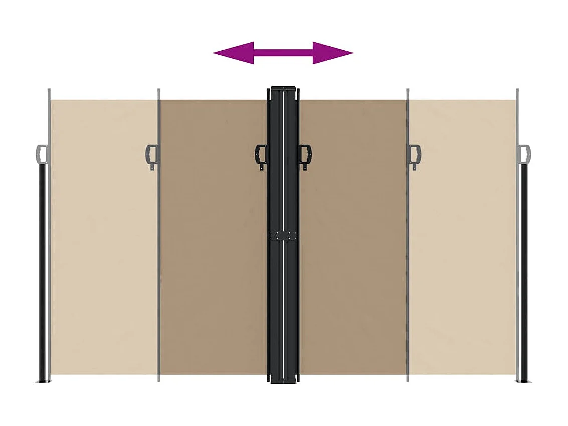 Toldo lateral retráctil gris taupe 200x1200 cm