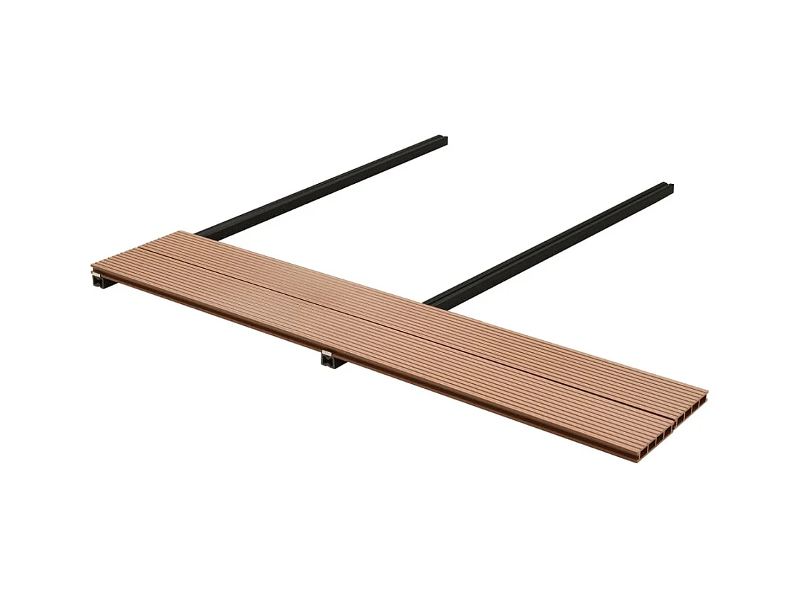 Panneaux de terrasse WPC avec accessoires 10 m² 4 m Marron